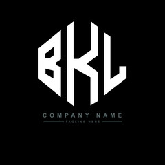 BKL letter logo design with polygon shape. BKL polygon logo monogram. BKL cube logo design. BKL hexagon vector logo template white and black colors. BKL monogram, BKL business and real estate logo. 