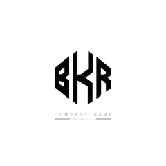 BKR letter logo design with polygon shape. BKR polygon logo monogram. BKR cube logo design. BKR hexagon vector logo template white and black colors. BKR monogram, BKR business and real estate logo. 