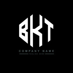 BKT letter logo design with polygon shape. BKT polygon logo monogram. BKT cube logo design. BKT hexagon vector logo template white and black colors. BKT monogram, BKT business and real estate logo. 