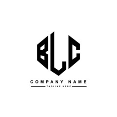 Obraz premium BLC letter logo design with polygon shape. BLC polygon logo monogram. BLC cube logo design. BLC hexagon vector logo template white and black colors. BLC monogram, BLC business and real estate logo. 
