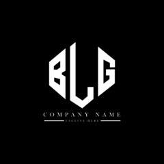 Fototapeta premium BLG letter logo design with polygon shape. BLG polygon logo monogram. BLG cube logo design. BLG hexagon vector logo template white and black colors. BLG monogram, BLG business and real estate logo. 