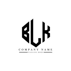 Fototapeta premium BLK letter logo design with polygon shape. BLK polygon logo monogram. BLK cube logo design. BLK hexagon vector logo template white and black colors. BLK monogram, BLK business and real estate logo. 