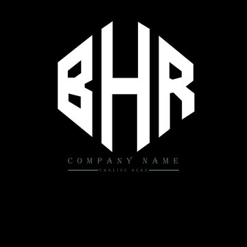 BHR letter logo design with polygon shape. BHR polygon logo monogram. BHR cube logo design. BHR hexagon vector logo template white and black colors. BHR monogram, BHR business and real estate logo. 