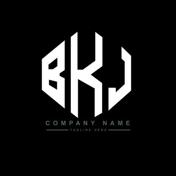 BKJ letter logo design with polygon shape. BKJ polygon logo monogram. BKJ cube logo design. BKJ hexagon vector logo template white and black colors. BKJ monogram, BKJ business and real estate logo. 