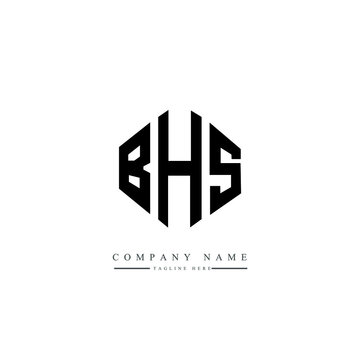 BHS letter logo design with polygon shape. BHS polygon logo monogram. BHS cube logo design. BHS hexagon vector logo template white and black colors. BHS monogram, BHS business and real estate logo. 