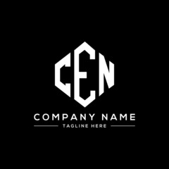 CEN letter logo design with polygon shape. CEN polygon logo monogram. CEN cube logo design. CEN hexagon vector logo template white and black colors. CEN monogram, CEN business and real estate logo.  