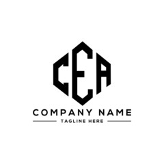 Obraz premium CEA letter logo design with polygon shape. CEA polygon logo monogram. CEA cube logo design. CEA hexagon vector logo template white and black colors. CEA monogram, CEA business and real estate logo. 