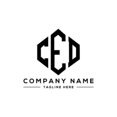 CED letter logo design with polygon shape. CED polygon logo monogram. CED cube logo design. CED hexagon vector logo template white and black colors. CED monogram, CED business and real estate logo.  - obrazy, fototapety, plakaty