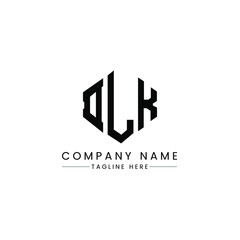 Obraz premium DLK letter logo design with polygon shape. DLK polygon logo monogram. DLK cube logo design. DLK hexagon vector logo template white and black colors. DLK monogram, DLK business and real estate logo. 