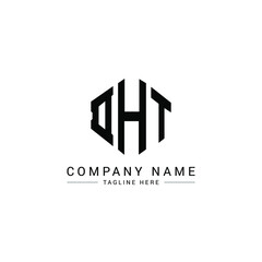 DHT letter logo design with polygon shape. DHT polygon logo monogram. DHT cube logo design. DHT hexagon vector logo template white and black colors. DHT monogram, DHT business and real estate logo. 