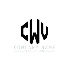 CWV letter logo design with polygon shape. CWV polygon logo monogram. CWV cube logo design. CWV hexagon vector logo template white and black colors. CWV monogram, CWV business and real estate logo. 