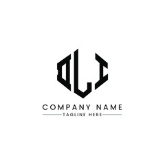 DLI letter logo design with polygon shape. DLI polygon logo monogram. DLI cube logo design. DLI hexagon vector logo template white and black colors. DLI monogram, DLI business and real estate logo. 