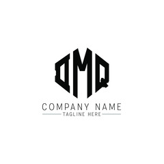 DMQ letter logo design with polygon shape. DMQ polygon logo monogram. DMQ cube logo design. DMQ hexagon vector logo template white and black colors. DMQ monogram, DMQ business and real estate logo. 
