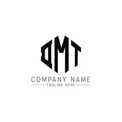 DMT letter logo design with polygon shape. DMT polygon logo monogram. DMT cube logo design. DMT hexagon vector logo template white and black colors. DMT monogram, DMT business and real estate logo. 