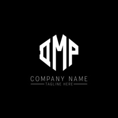 DMP letter logo design with polygon shape. DMP polygon logo monogram. DMP cube logo design. DMP hexagon vector logo template white and black colors. DMP monogram, DMP business and real estate logo. 