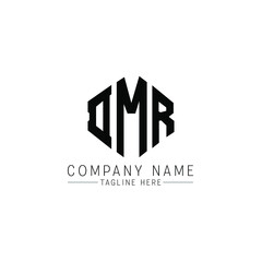 DMR letter logo design with polygon shape. DMR polygon logo monogram. DMR cube logo design. DMR hexagon vector logo template white and black colors. DMR monogram, DMR business and real estate logo. 
