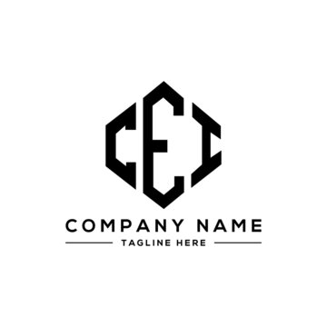 CEI letter logo design with polygon shape. CEI polygon logo monogram. CEI cube logo design. CEI hexagon vector logo template white and black colors. CEI monogram, CEI business and real estate logo.  