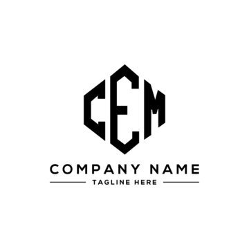 CEM letter logo design with polygon shape. CEM polygon logo monogram. CEM cube logo design. CEM hexagon vector logo template white and black colors. CEM monogram, CEM business and real estate logo. 
