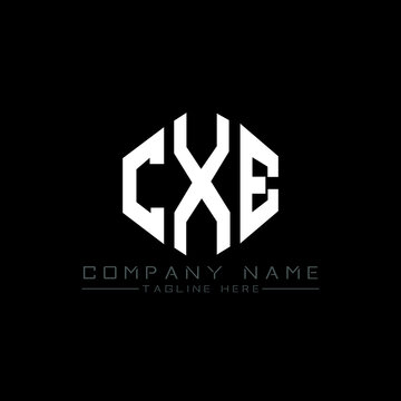 CXE letter logo design with polygon shape. CXE polygon logo monogram. CXE cube logo design. CXE hexagon vector logo template white and black colors. CXE monogram, CXE business and real estate logo. 