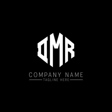 DMR letter logo design with polygon shape. DMR polygon logo monogram. DMR cube logo design. DMR hexagon vector logo template white and black colors. DMR monogram, DMR business and real estate logo. 