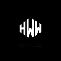 HWW letter logo design with polygon shape. HWW polygon logo monogram. HWW cube logo design. HWW hexagon vector logo template white and black colors. HWW monogram, HWW business and real estate logo. 
