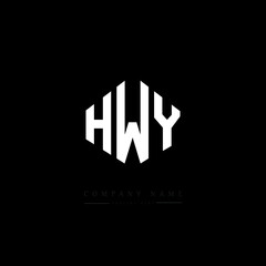 HWY letter logo design with polygon shape. HWY polygon logo monogram. HWY cube logo design. HWY hexagon vector logo template white and black colors. HWY monogram, HWY business and real estate logo. 