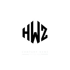 HWZ letter logo design with polygon shape. HWZ polygon logo monogram. HWZ cube logo design. HWZ hexagon vector logo template white and black colors. HWZ monogram, HWZ business and real estate logo. 