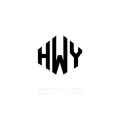 HWY letter logo design with polygon shape. HWY polygon logo monogram. HWY cube logo design. HWY hexagon vector logo template white and black colors. HWY monogram, HWY business and real estate logo. 