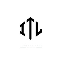 ITL letter logo design with polygon shape. ITL polygon logo monogram. ITL cube logo design. ITL hexagon vector logo template white and black colors. ITL monogram, ITL business and real estate logo. 
