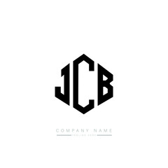 JCB letter logo design with polygon shape. JCB polygon logo monogram. JCB cube logo design. JCB hexagon vector logo template white and black colors. JCB monogram, JCB business and real estate logo. 