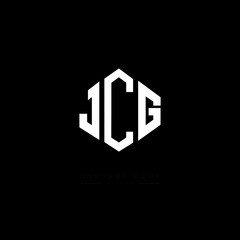 JCG letter logo design with polygon shape. JCG polygon logo monogram. JCG cube logo design. JCG hexagon vector logo template white and black colors. JCG monogram, JCG business and real estate logo. 