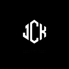 JCK letter logo design with polygon shape. JCK polygon logo monogram. JCK cube logo design. JCK hexagon vector logo template white and black colors. JCK monogram, JCK business and real estate logo. 