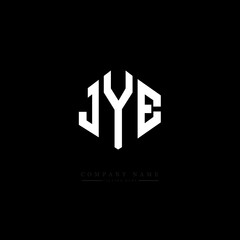 JYE letter logo design with polygon shape. JYE polygon logo monogram. JYE cube logo design. JYE hexagon vector logo template white and black colors. JYE monogram, JYE business and real estate logo. 