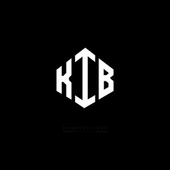 KIB letter logo design with polygon shape. KIB polygon logo monogram. KIB cube logo design. KIB hexagon vector logo template white and black colors. KIB monogram, KIB business and real estate logo. 