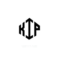 KIP letter logo design with polygon shape. KIP polygon logo monogram. KIP cube logo design. KIP hexagon vector logo template white and black colors. KIP monogram, KIP business and real estate logo. 