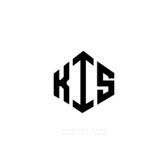 KIS letter logo design with polygon shape. KIS polygon logo monogram. KIS cube logo design. KIS hexagon vector logo template white and black colors. KIS monogram, KIS business and real estate logo. 