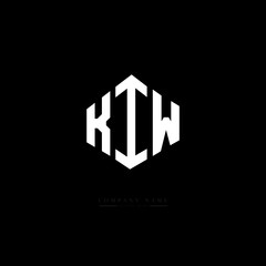KIW letter logo design with polygon shape. KIW polygon logo monogram. KIW cube logo design. KIW hexagon vector logo template white and black colors. KIW monogram, KIW business and real estate logo.  