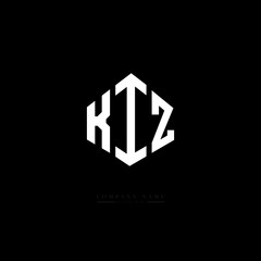KIZ letter logo design with polygon shape. KIZ polygon logo monogram. KIZ cube logo design. KIZ hexagon vector logo template white and black colors. KIZ monogram, KIZ business and real estate logo. 