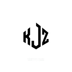 KJZ letter logo design with polygon shape. KJZ polygon logo monogram. KJZ cube logo design. KJZ hexagon vector logo template white and black colors. KJZ monogram, KJZ business and real estate logo. 