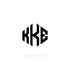 KKE letter logo design with polygon shape. KKE polygon logo monogram. KKE cube logo design. KKE hexagon vector logo template white and black colors. KKE monogram, KKE business and real estate logo. 