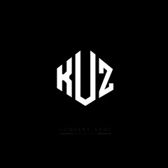 Obraz premium KUZ letter logo design with polygon shape. KUZ polygon logo monogram. KUZ cube logo design. KUZ hexagon vector logo template white and black colors. KUZ monogram, KUZ business and real estate logo. 