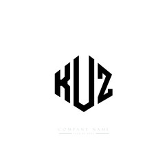 KUZ letter logo design with polygon shape. KUZ polygon logo monogram. KUZ cube logo design. KUZ hexagon vector logo template white and black colors. KUZ monogram, KUZ business and real estate logo. 