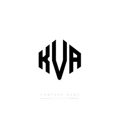 KVA letter logo design with polygon shape. KVA polygon logo monogram. KVA cube logo design. KVA hexagon vector logo template white and black colors. KVA monogram, KVA business and real estate logo. 