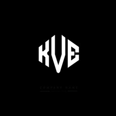 KVE letter logo design with polygon shape. KVE polygon logo monogram. KVE cube logo design. KVE hexagon vector logo template white and black colors. KVE monogram, KVE business and real estate logo. 