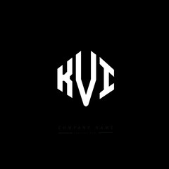 KVI letter logo design with polygon shape. KVI polygon logo monogram. KVI cube logo design. KVI hexagon vector logo template white and black colors. KVI monogram, KVI business and real estate logo. 