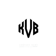KVB letter logo design with polygon shape. KVB polygon logo monogram. KVB cube logo design. KVB hexagon vector logo template white and black colors. KVB monogram, KVB business and real estate logo. 