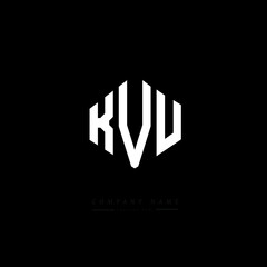 KVU letter logo design with polygon shape. KVU polygon logo monogram. KVU cube logo design. KVU hexagon vector logo template white and black colors. KVU monogram, KVU business and real estate logo. 