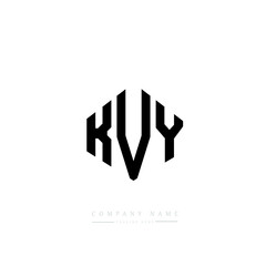 KVY letter logo design with polygon shape. KVY polygon logo monogram. KVY cube logo design. KVY hexagon vector logo template white and black colors. KVY monogram, KVY business and real estate logo. 