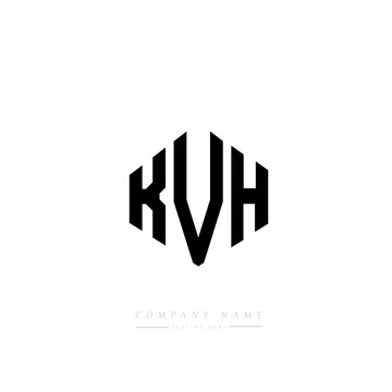 KVH letter logo design with polygon shape. KVH polygon logo monogram. KVH cube logo design. KVH hexagon vector logo template white and black colors. KVH monogram, KVH business and real estate logo. 