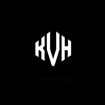 KVH letter logo design with polygon shape. KVH polygon logo monogram. KVH cube logo design. KVH hexagon vector logo template white and black colors. KVH monogram, KVH business and real estate logo. 